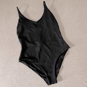 Black one piece swimsuit from Zara